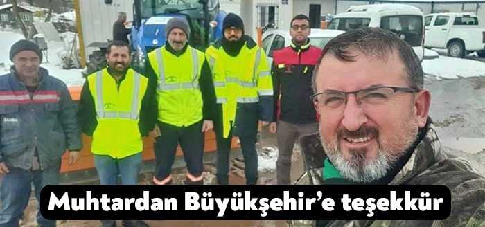 Körfez Kutluca Köy Muhtarı Engin Öztürk, Büyükşehir’in karla mücadele ekiplerinin