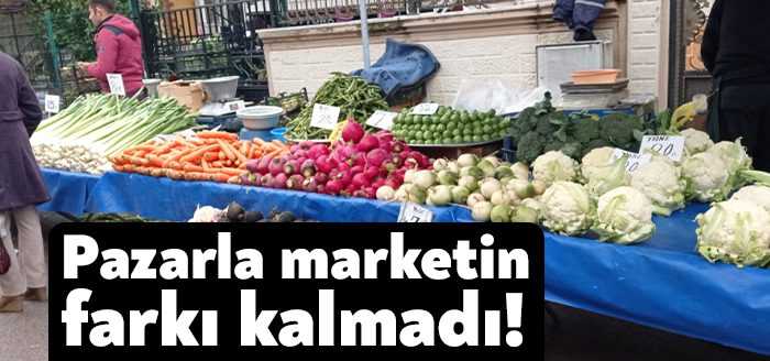 Kocaeli'de pazarlarda sebze meyve fiyatları artık marketteki fiyatları geçmeye başladı.