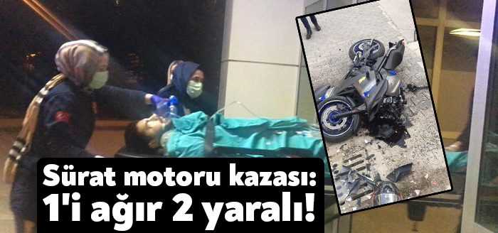 Kocaeli'de seyir halindeki motosiklet, önce hafif ticari araca ardından da