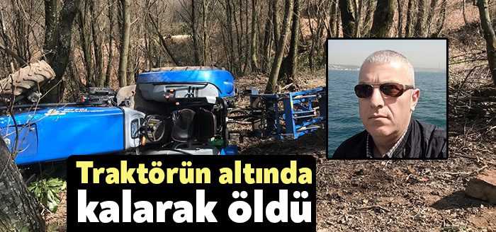 Kocaeli'de tomruk çektiği sırada devrilen traktörün altında kalan sürücünün yaşamını