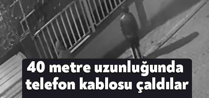 Gölcük'te bir şirketin bahçesinden 40 metre uzunluğunda telefon kablosu çalan