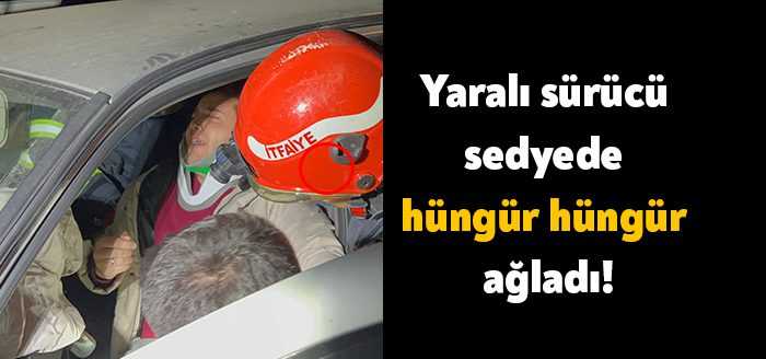 Kocaeli’de meydana gelen trafik kazasında otomobilde sıkışan sürücüyü itfaiye ekipleri