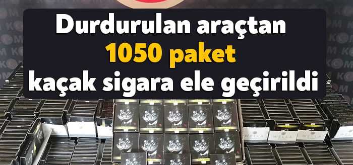 Gebze’de ekiplerin durdurduğu araçtan 1050 paket kaçak sigara ele geçirildi.