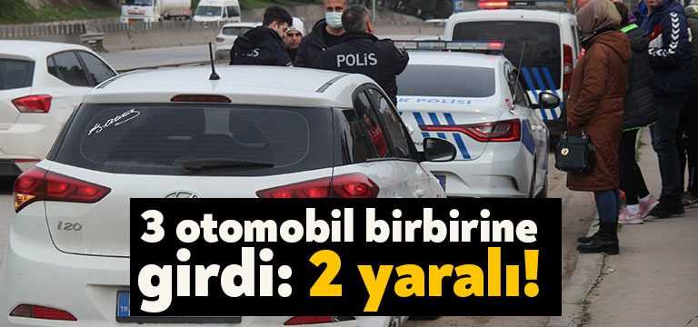 Kocaeli’nin İzmit ilçesinde 3 otomobilin karıştığı zincirleme trafik kazasında 2