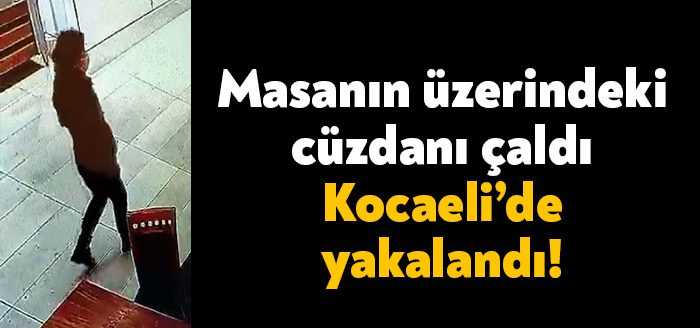 Bolu’da dinlenme tesisinde masanın üzerine unutulan cüzdanı çaldıktan sonra otobüsle