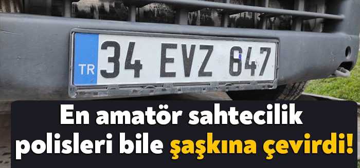 Kocaeli’nin İzmit ilçesinde polis ekipleri, plakası kalemle boyanarak değiştirilmiş aracı