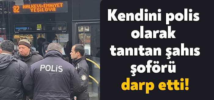 İzmit'te belediye halk otobüsüne binen bir kişi, kendisini polis olarak