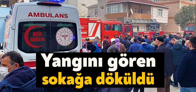 Kocaeli’nin Gebze ilçesinde üç katlı bir binanın çatısında çıkan yangında
