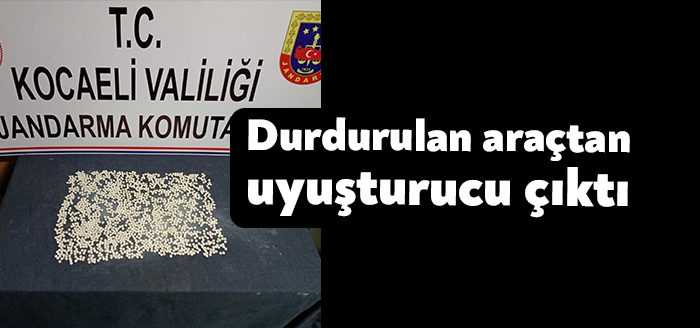 Kocaeli İl Jandarma Komutanlığı ekiplerince Kartepe’de durdurularak arama yapılan bir