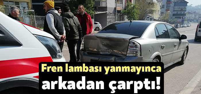 Kocaeli'nin Derince ilçesinde seyir halindeki otomobilin, fren lambası yanmayan bir