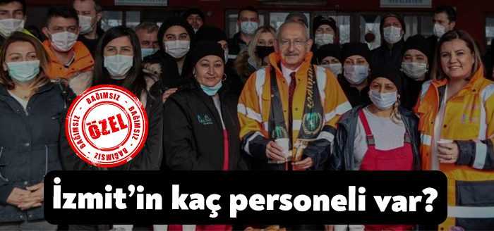 İzmit Belediyesi 2021 yılı faaliyet raporunda belediyenin personel sayısı ve