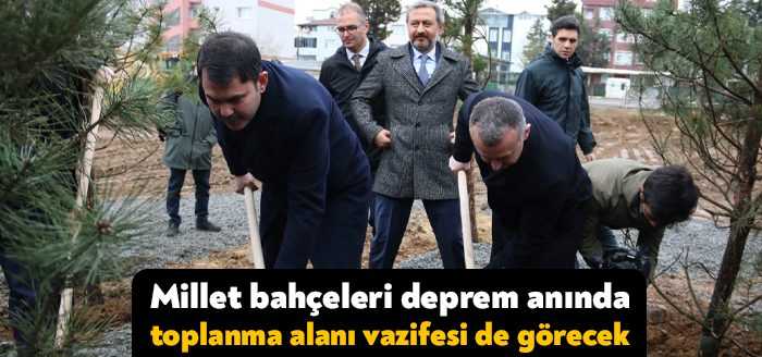 Kocaeli'nin Gebze ilçesinde yapımı devam eden millet bahçesinde incelemelerde bulunan