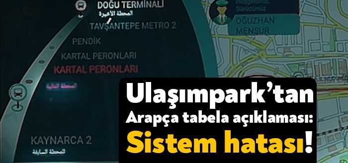 Kocaeli Büyükşehir’e bağlı Ulaşımpark A.Ş. araçlarında yer alan Arapça ifadeler