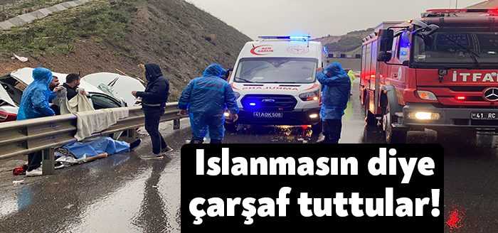 Kocaeli’nin Dilovası ilçesi Kuzey Marmara Otoyolu’nda yoldan çıkan otomobildeki 4