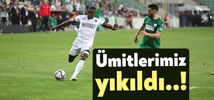 Kocaelispor, bugün 3 puan umuduyla gittiği Bursaspor deplasmanında 2-1 mağlup