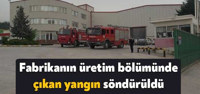 Kocaeli’nin Dilovası ilçesinde bir fabrikanın üretim bölümünde çıkan yangın, itfaiye