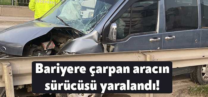 Kocaeli’nin Gebze ilçesi D-100 Karayolu yan yolda bariyere çarpan hafif