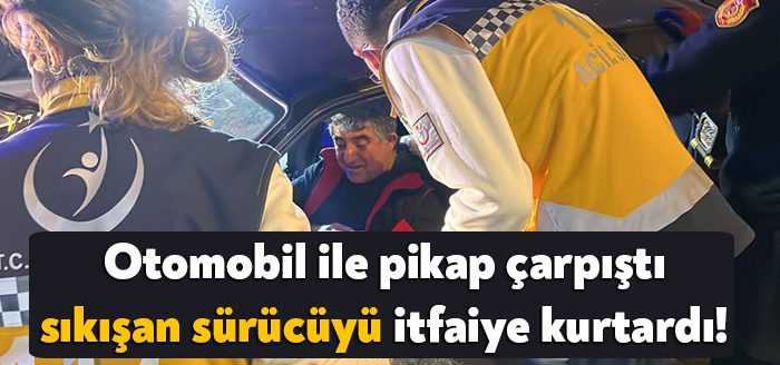 Kocaeli'nin İzmit ilçesinde otomobil ve pikap aracın çarpışması neticesinde meydana