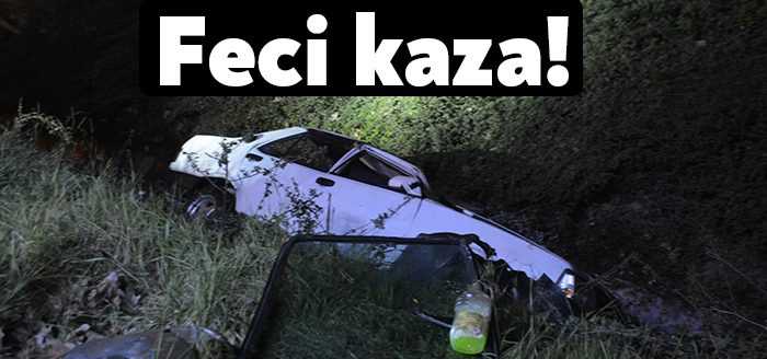 Kocaeli’de iki otomobilin çarpıştığı kazada araçlardan biri su kanalına düştü.