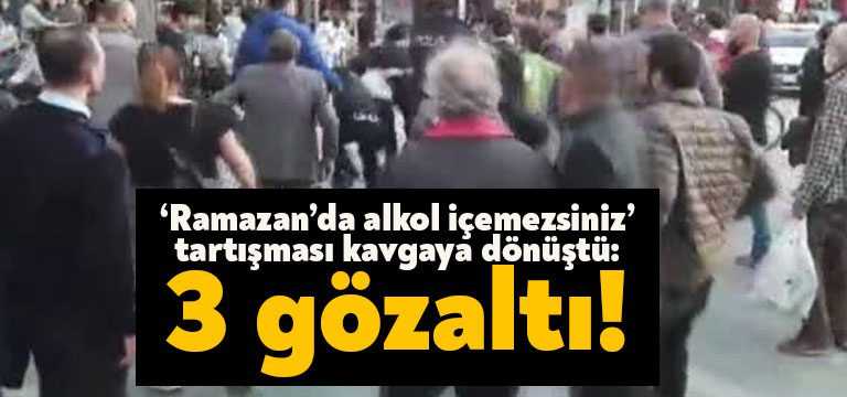Kocaeli'nin İzmit ilçesinde, alkol alan sokak müzisyenleri ile kendilerini "Ramazan