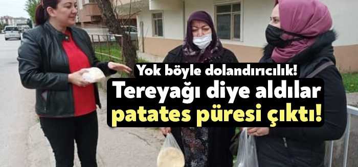 Kocaeli’nin Derince ilçesinde onlarca vatandaş, tereyağı diye aldıkları poşetten patates