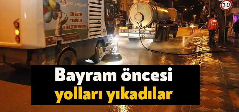 Körfez Belediyesi, Ramazan Bayramı öncesinde cadde ve sokakları tazyikli suyla