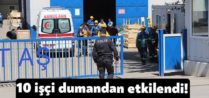 Kocaeli'nin Başiskele ilçeside bulunan bir fabrikada çıkan yangında 10 işçi