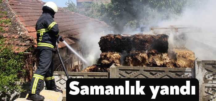 Kocaeli'nin Kartepe ilçesinde çıkan yangında 150 saman balyası yandı.