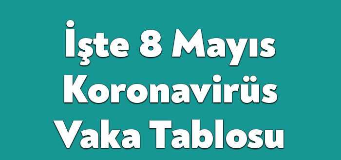 Sağlık Bakanlığı'nın açıkladığı 8 Mayıs 2022 Pazar gününün corona virüsü