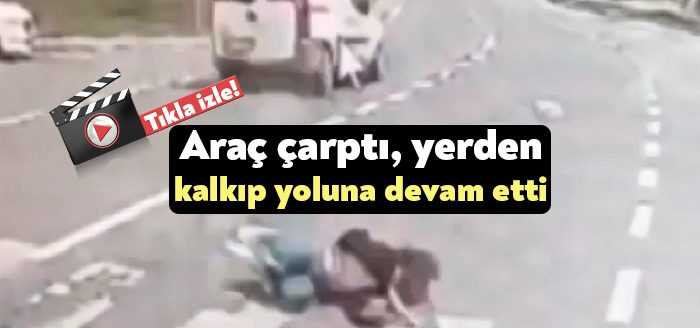  Kocaeli'de yolun karşısına geçmeye çalışan genç kadına hafif ticari araç