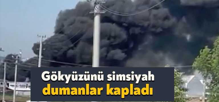 Kocaeli’de hurdalık alan olarak kullanılan boş arazide yangın çıktı. Gökyüzünü