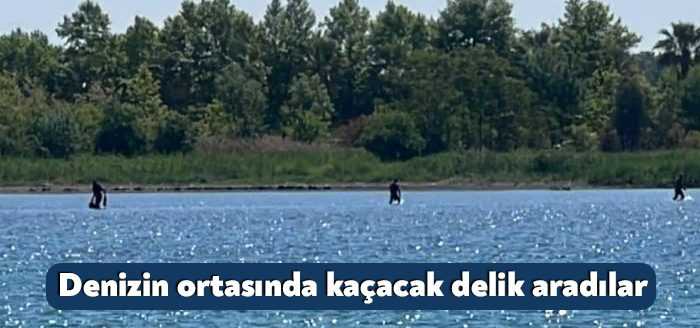 Kocaeli'nin İzmit ilçesinde izinsiz midye toplayan şahıslara hem karadan, hem