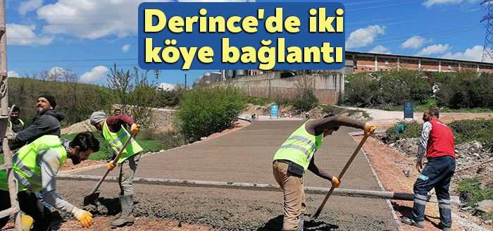 Derince Çal ve Turaş köyleri bağlantısında beton yol imalatı yapan