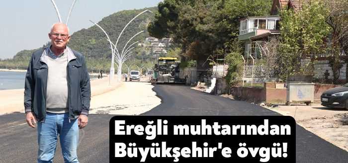 Büyükşehir tarafından Karamürsel Altınkemer ile Ereğli sahilini birleştirecek çalışmada asfalt