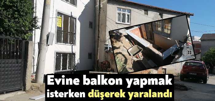 Kocaeli'nin Gebze ilçesinde zemin kattaki dairesine balkon yaparken düşen adam