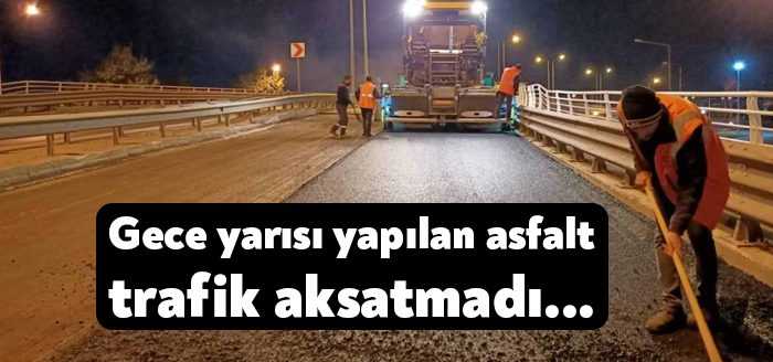 Kocaeli Büyükşehir Belediyesi Yol Bakım Timi, trafik akışına engel olmamak