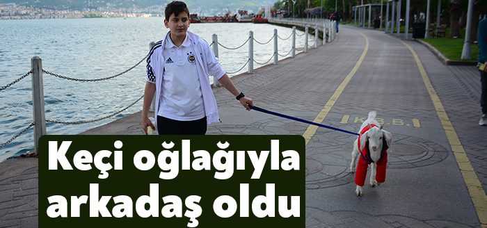 Kocaeli'de 'Huzur' ismini verdiği oğlağını yanından ayırmayan 12 yaşındaki Yusuf