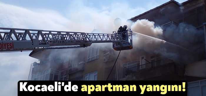 Kocaeli'de 5 katlı apartmanın 4. katı alevlere teslim oldu. Korku