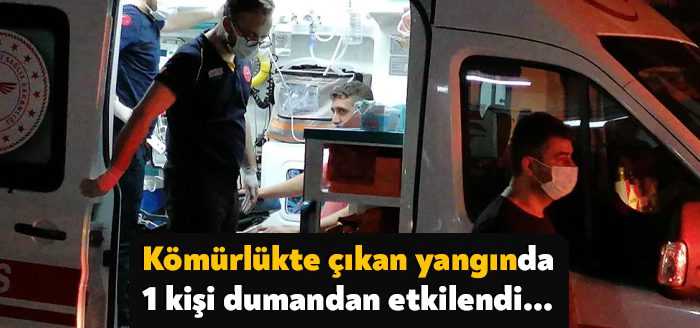Kocaeli’nin Gebze ilçesinde bir binanın bahçesinde bulunan kömürlükte çıkan yangında