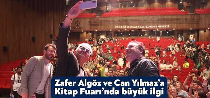 Kocaeli’de Kitap Fuarı’na gelen usta oyuncu Zafer Algöz ve yazar