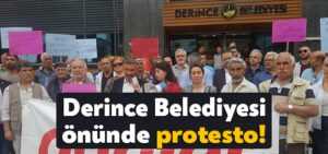 CHP’lilerden Derince Belediyesi önünde Hüseyin Demirkan protestosu!