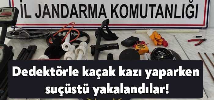 Kocaeli’nin Körfez ilçesinde dedektörle kaçak kazı yapan 5 kişi, jandarma
