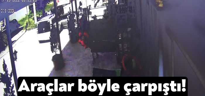 Kocaeli'de hafif ticari araç ile otomobilin kavşakta çarpışması neticesinde meydana