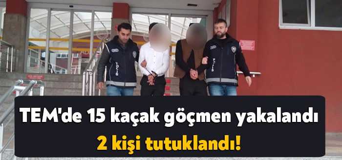Kocaeli'de TEM Otoyolu üzerinde durdurulan yolcu otobüsünde, yurda yasa dışı