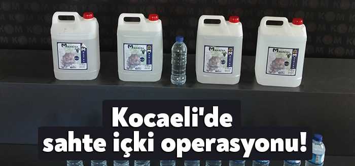 Gebze’de bir işyerinde yapılan aramada 26 litre etil alkolden yapıldığı