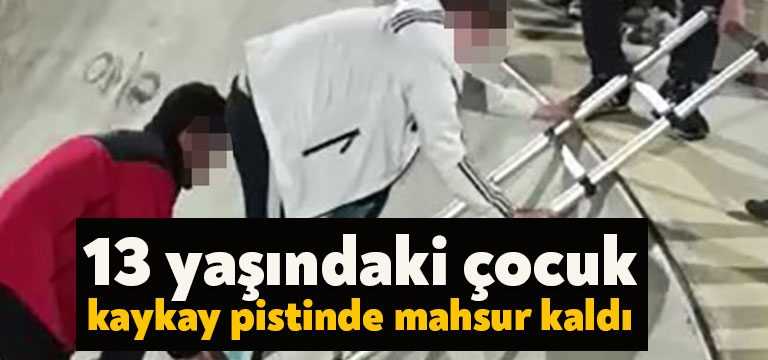 Kocaeli’nin Gebze ilçesinde indiği kaykay ve paten pistinden çıkamayan çocuğun