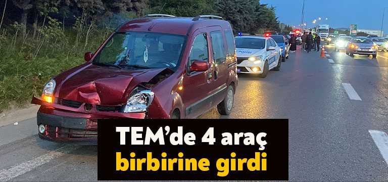 Kocaeli’nin Çayırova ilçesi TEM Otoyolu’nda 4 aracın karıştığı zincirleme kazada