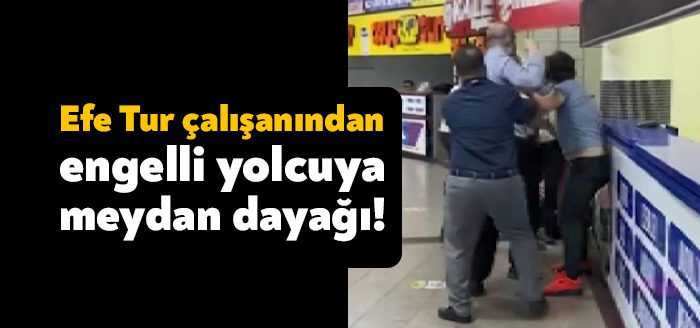 Kocaeli’de otobüsü vaktinde kalkmadığı için Efe Tur yazıhanesine durumu sormaya