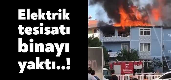 Kocaeli’nin Körfez ilçesinde 2 katlı binada elektrik tesisatında çıkan yangın