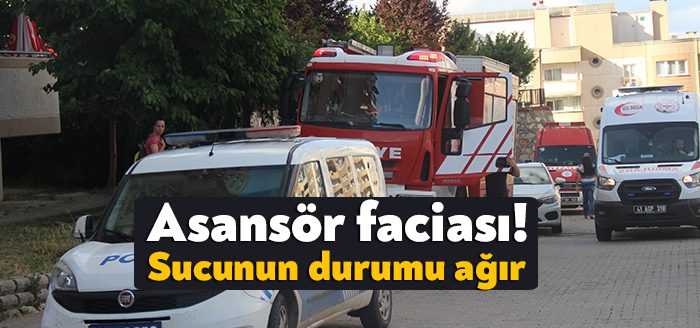 Kocaeli’nin İzmit ilçesinde asansörün bozulması neticesinde mahsur kalan sucu, kendi